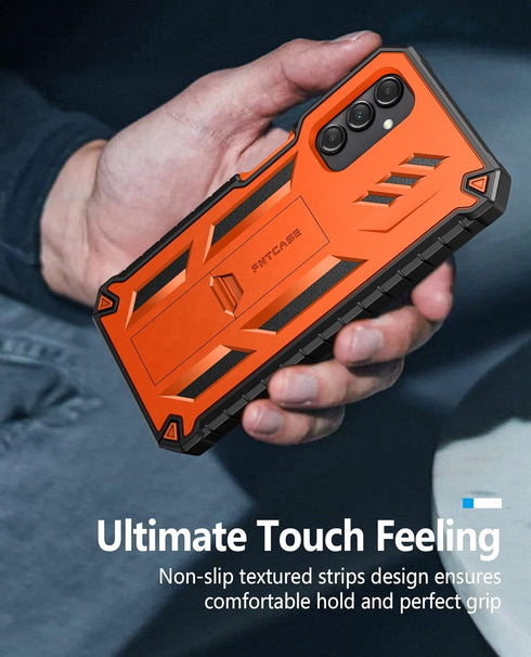 FNTCASE for Samsung Galaxy A14-5G Case: Dual-Layer Protective Textured Shockproof Rugged TPU Cover with Kickstand | Military Grade Drop Protection...