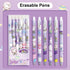 6 Pcs Erasable Retractable Pens Erasable Gel Ink Pens Cartoon Rabbit Erasable Soft Grip Pens 0.5mm Blue Ink Writing Pen School Pens Office Supplie...