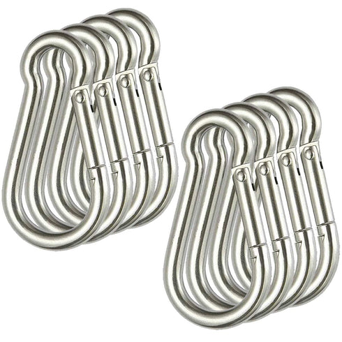MFOREVER Spring Snap Hook 304 Stainless Steel Carabiner Camping Hiking Traveling Fishing...