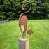 Metal Cat Fence Topper Decor, Rust Cat Iron Branch Art Craft Animal Metal Art Statue, Animal Metal Craft Cute Animal Statues for Outdoor Yard Gard...
