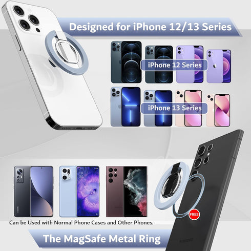 PZOZ Magnetic Phone Ring Grip Finger Holder for MagSafe, 360° Adjustable Kickstand for iPhone 15, 14, 13, 12, Pro, Mini, Max, Plus, Compatible Mag...