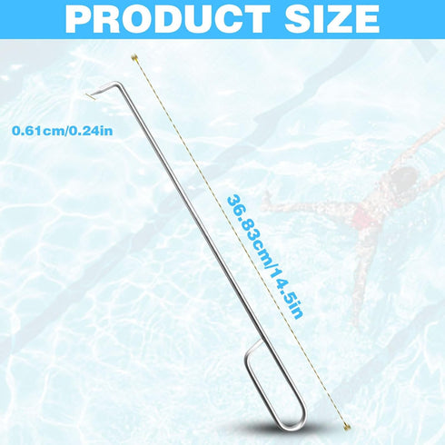 Pool Skimmer Basket Hook Tool, Stainless Steel pool Skimmer Hook Extended Knee Protection Skimmer Basket Handle for Cleaning Swimming Pool Debris ...