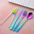 Kids Silverware, Poylim Stainless Steel Children Flatware Set, Toddler Utensils Set of 2, Rainbow...