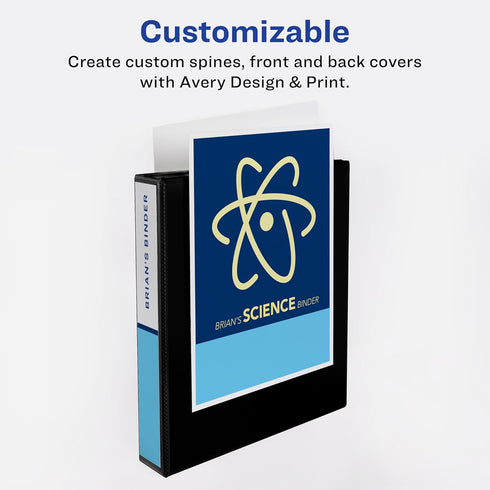 Avery Economy Showcase View 3 Ring Binder, 1-1/2 Inch Slant Rings, 1 White Binder (19651)...