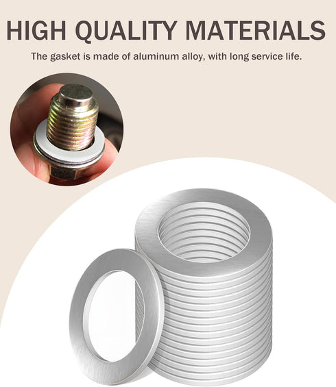20pcs Oil Drain Plug Gasket Washer Crush Seal,Car Accessories Car Sealing Gaskets Replacement,Transmission Fluid and Rear Differential Oil Drain P...