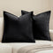 MIULEE Pack of 2 Decorative Velvet Throw Pillow Cover Soft Black Pillow Cover Soild Square Cushion Case for Sofa Bedroom Car 18x 18 Inch 45x 45cm...
