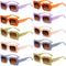 10 Pack Small Rectangle Sunglasses Women Retro Square Glasses Vintage Thick Frame Eyewear Party Glasses Bulk for Women Girls...