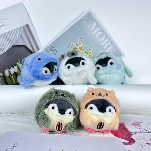 Cute Marine Animal Plush Keychain,Whale Penguin,Cute Keychains Kawaii for Backpacks,Kawaii Animals. (L)...
