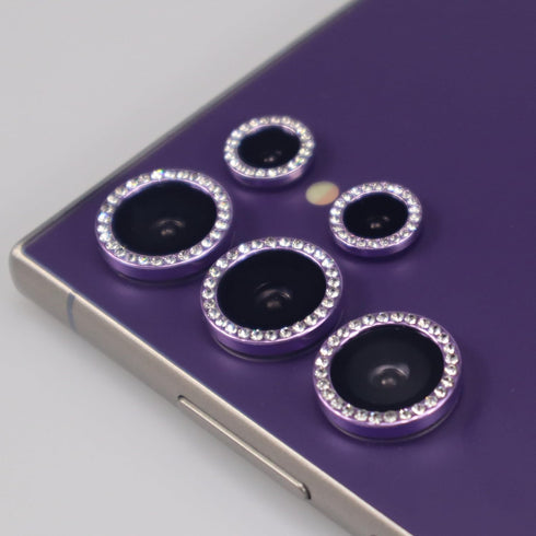 for Samsung Galaxy S24 Ultra Camera Lens Protector Bling Glitter Diamond Metal Crystal Tempered Glass Screen Accessories Sparkly Rhinestones Lens ...