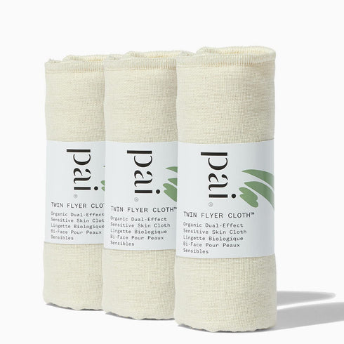 Pai Skincare - The Twin Flyer Organic Dual-Effect Face Cloth | Natural, Vegan, Sensitive Skincare (3 Pack)...