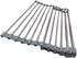 Roll Up Dish Drying Rack, Stainless Steel and Silicone Dish Drying Mat Over The Sink Foldable Drain Rack Multipurpose Dish Drainer for Kitchen, 14...