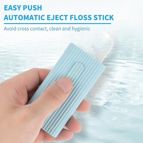 Portable Dental Floss Case Automatic Dental Floss Pick Organizer Case Travel Flosser Dispenser Storage Case Refillable Holder Boxes with 10 Floss ...