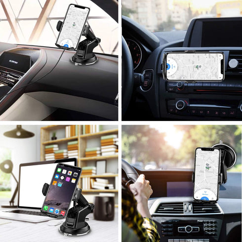 Wireless Car Charger Mount,15W Qi Fast Charging Auto-Clamping Car Phone Holder, Air Vent Windshield Dashboard Car Phone Mount for iPhone 13/12/11/...