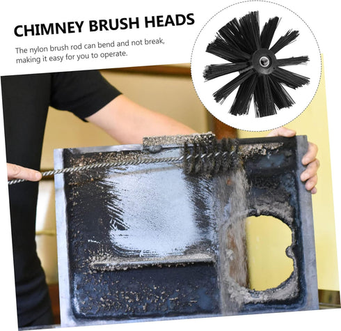 2pcs Chimney Brush Dryer Vent Cleaner Drill Attachment Duct Brush Replacement Vent Brush Dryer Duct Brush Cleaning Tools Vent Lint Sweeping Tool P...