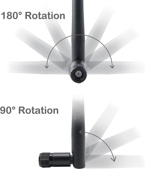 WiFi Antenna PC Bluetooth Antenna Dual Band 2.4Ghz 5Ghz 3dBi RP-SMA Male (with No Pin) for Gaming Motherboard, RV Camera, PCIE M.2 Wireless Card, ...