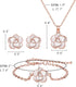 EleQueen Rose Flower Necklace Earrings Bracelet Set 14K White Rose Gold Plated Hypoallergenic Jewelry Sets Gift for Women Girls...