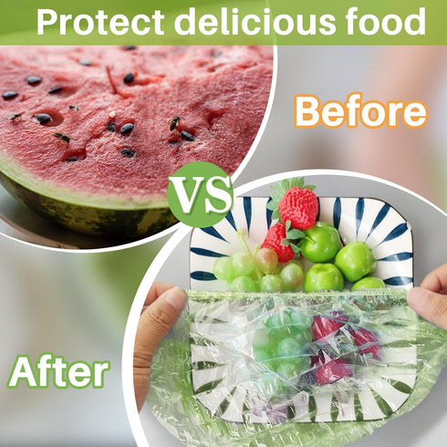 80Pcs Bowl Covers Reusable - Plastic Bowl Covers Elastic Reusable Fresh Keeping Bags Food Plastic Wrap Elastic Bowl Covers Reusable Plastic Food C...