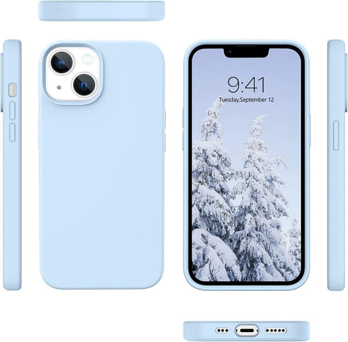 Telaso Compatible with iPhone 13 Case, Liquid Silicone Soft Gel Rubber iPhone 13 Phone Case Slim Fit Cover with Microfiber Lining Shockproof Prote...