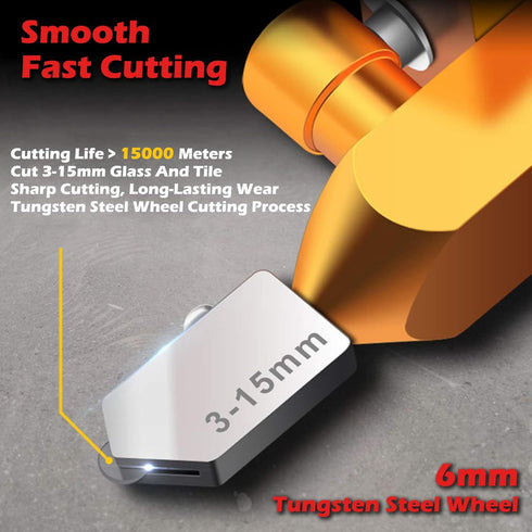Tile Cutter Hand Tool, 2 in 1 Glass Tile Cutter Breaking Pliers, Manual Tile Cutter with 3 Tungsten Steel Blade, Mirror Cutting Tool for Home DIY ...