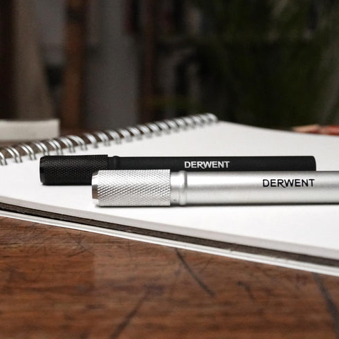 Derwent Pencil Extender Set, Silver and Black, for Pencils up to 8mm, (2300124)...