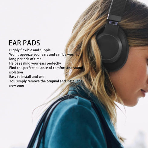 2 Pairs Replacement Ear Pads for JBL Live 400BT 460NC, Professional Protein Leather, Comfortable Adaptive Memory Foam, Professional Noise Isolatio...