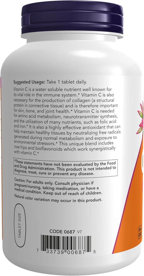 NOW Supplements, Vitamin C-1,000 with Rose Hips & Bioflavonoids, Antioxidant Protection*, 250 Tablets (Pack of 1)...