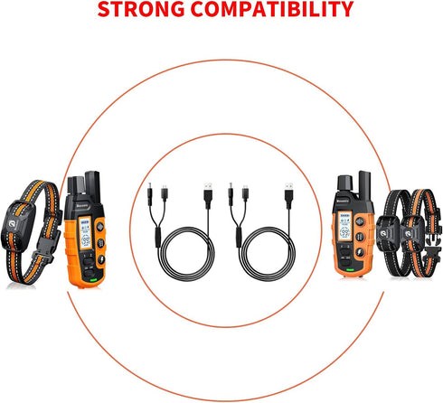 for Bousnic Dog Shock Collar Collar Charger Replacement, MEROM Power Cable Compatible with Bousnic Dog Shock Collar RS2 and RS2B, 2-in-1 DC Chargi...