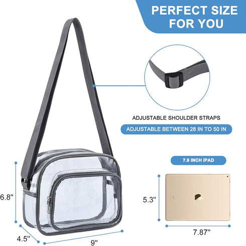OrabenClear Messenger Bag Clear Bag Stadium Approved, Clear Purse Clear Crossbody Bag for Work, Workout, Sports...