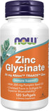 NOW Supplements, Zinc Glycinate with 250 mg Pumpkin Seed Oil, Supports Prostate Health*, 120 Softgels (Packaging May Vary)...