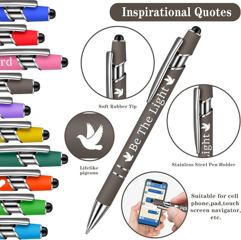 10 Pieces Ballpoint Pens Office Inspirational Quotes Snarky Screen Touch Stylus Pen Encouraging Scriptures, Black Ink Employee Appreciation Gifts ...
