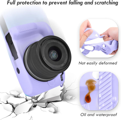 Rieibi EOS R50 Case, Soft Silicone Protective Case for Canon EOS R50 EOSR50 Camera, Lightweight EOS R50 Camera Case - Purple...