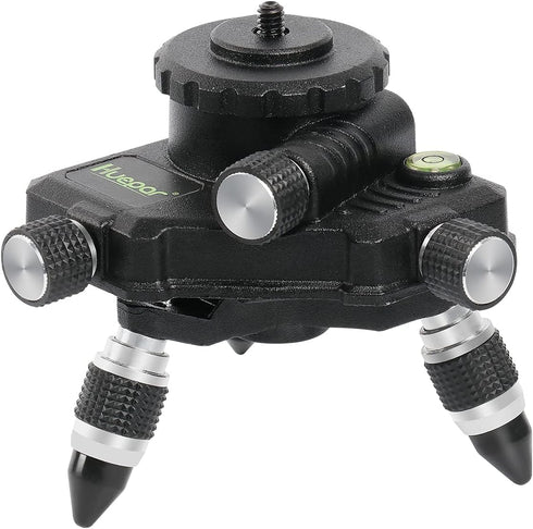Huepar Laser Level Adapter, Metal 360-Degree Rotating Base for Laser Level Tripod Connector, 1/4’’ Threaded Mount and Horizontal Bubble, Micro-adj...