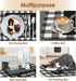 Coffee Mat for Countertops, Black White Grey Buffalo Grid Dish Drying Mat 2 Pcs for Kitchen Coffee Bar Accessories, Fit Under Coffee Maker Espress...