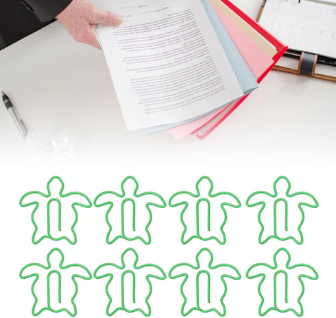 Cute Paper Clips, Pack of 100 Metal Animal Shaped Style Exquisite Bright Paper Clips Electroplated Anti Slip Fancy Paperclips Portable Creative Fu...