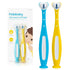 Frida Baby Triple-Angle Toothhugger Training Toddler Toothbrush | Toddler Toothbrush 2 Years and Up, Cleans All Sides at Once | 2 Pack (Yellow + B...
