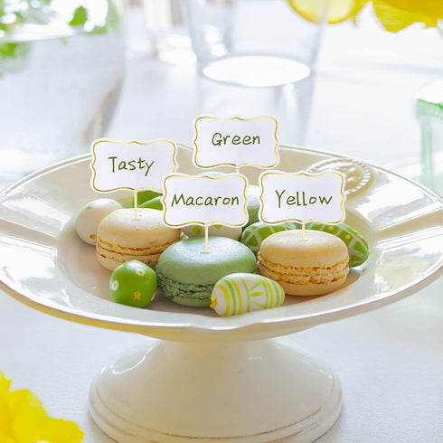56 PCS White Cheese Markers Cake Topper Toothpick Cupcake Toppers for Charcuterie Board Buffet Labels Blank Toothpick Flags Appetizer Signs Cupcak...