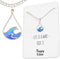Silver Wave Necklace - Beach Jewelry for Surfers and Sea Lovers - Motivational Drop Shape Pendant with Gift Message Card...