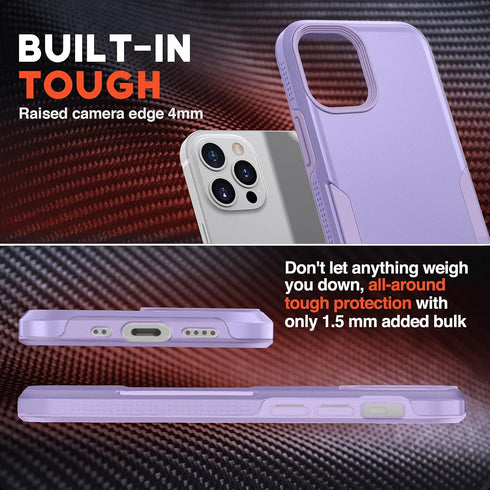 NTG Designed for iPhone 12 Pro Max Case, Heavy-Duty Tough Rugged Lightweight Slim Shockproof Protective Case for iPhone 12 Pro Max 6.7 Inch, Purpl...