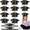 Syhood 36 Pcs Paper Graduation Cap for Kid Adult 2025 Adjustable Graduation Hat Headband Crown for Ceremony Party(Black)...