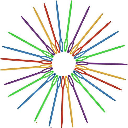 Tegg Plastic Lacing Needles 50 PCS 3-1/2Inch Safety Large Eye Plastic Lacing Needles for Sewing Handmade Crafts......