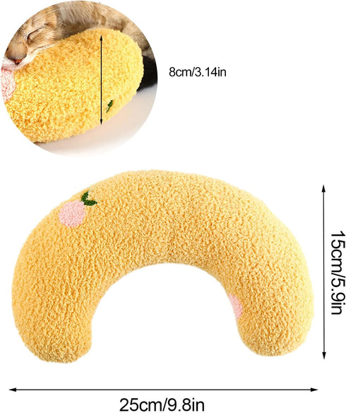 Cat Pillows for Indoor Cats, Soft Fluffy Dog Calming Pillow, Little Dog Pillows, U Shaped Half Donut Cuddler with Cute Embroidery, Washable Neck P...
