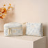 2 Pcs Large Quilted Makeup Bag, Cotton Quilted Toiletry Bag for Women,Floral Coquette Makeup Bag,Cute Kawaii Travel Cosmetic Bags(03Lightblue Flow...