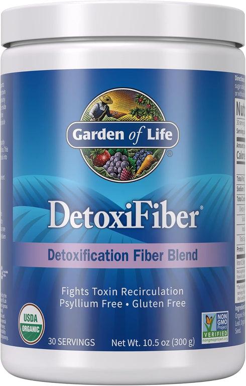 Garden of Life Organic Unflavored Fiber Powder Detox Blend with Chia, Alfalfa & Barley for Herbal Cleanse, Gut Health Support - Detoxifiber - Non-...