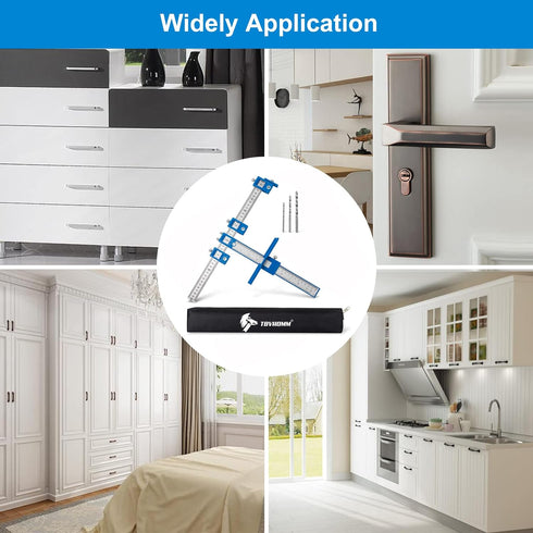 Cabinet Hardware Jig, Punch Locator Drill Guide,Wood Drilling Dowelling Guide for Installation of Handles Knobs on Doors and Drawer, Cabinet Templ...
