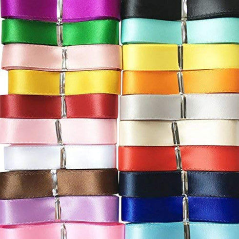 Chenkou Craft Double Face Polyester Satin Ribbon Ribbons Craft Pack Hair Bow Jewelry Making (3/8"(10mm), Multi-Colored)...