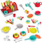 Battat – Toy Kitchen Set – 71Pc Pretend Cooking Accessories – 4 Table Settings & Cutlery – Dishwasher Safe & Worry-Free – 2 Years + – Deluxe Kitch...