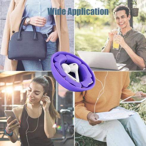Earbuds Case Holder Magnetic MAIRUI Wired Earphone Cable Cord Winder Tangle-Free Headphone Headset Silicone Wrap Organizer...