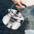 Alipis Stovetop Tea Kettle, 4L Stainless Steel Whistling Water Kettle with Cool Handle, Stove Top Household Water Boiler Water Pot for Home, Kitch...