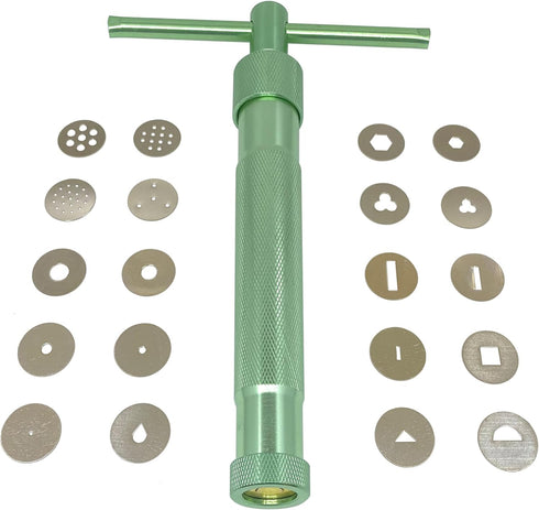 HEVERP Stainless Steel Clay Extruders Sugar Paste Extruder Cake Fondant Decorating Tool Set (Green)...