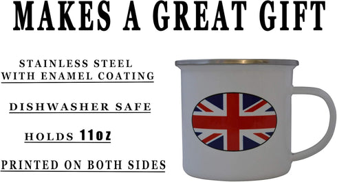 Rogue River Tactical UK UNited Kingdom Camp Mug Enamel Camping Coffee Cup Gift Union Jack Camping Gear...